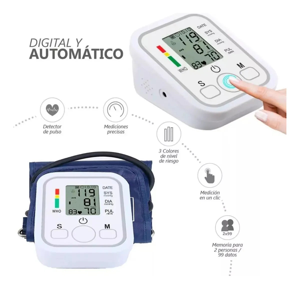 Controla tu presión al instante y sin salir de casa - Incluye oxímetro de regalo!