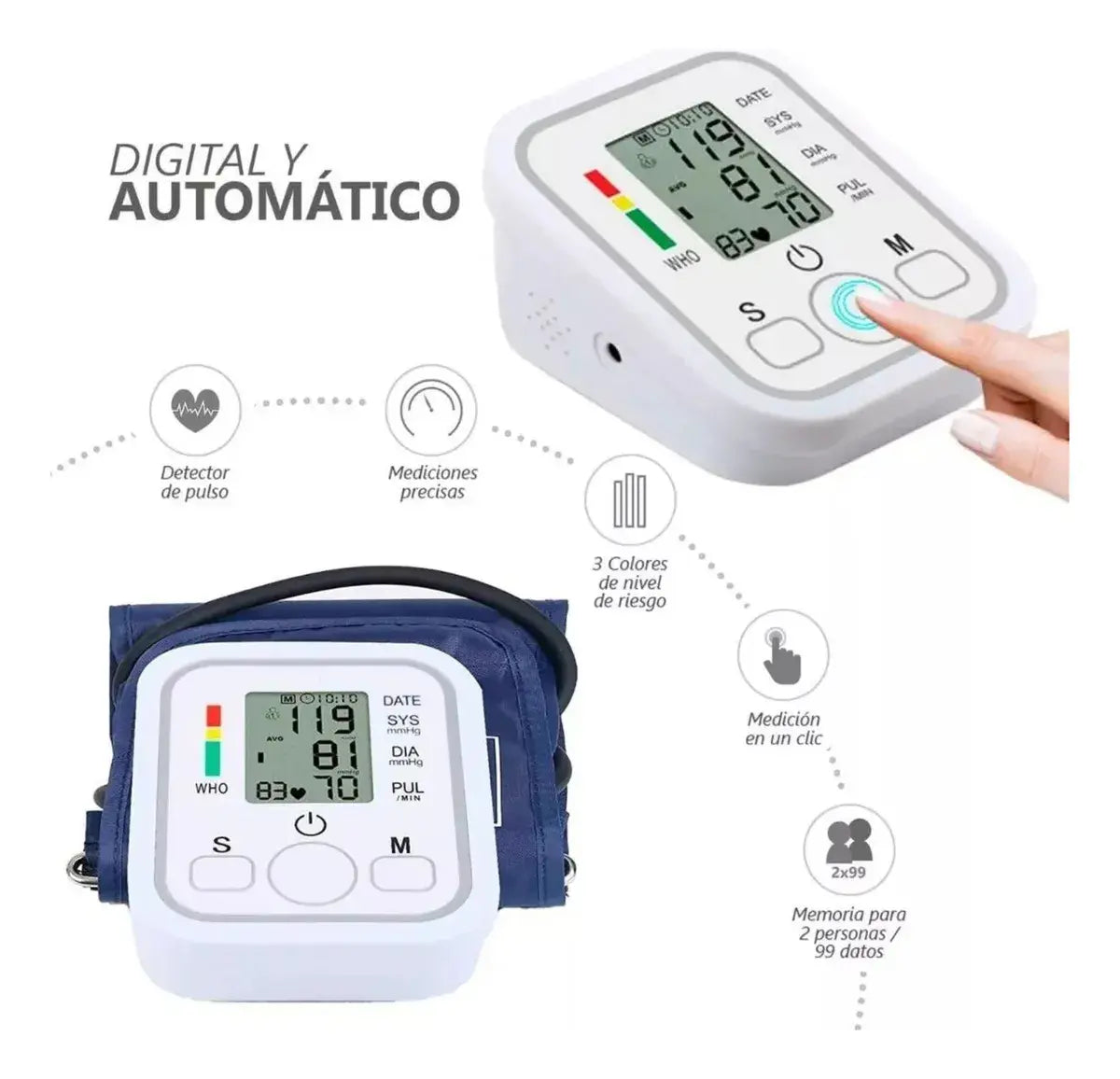 Controla tu presión al instante y sin salir de casa - Incluye oxímetro de regalo!